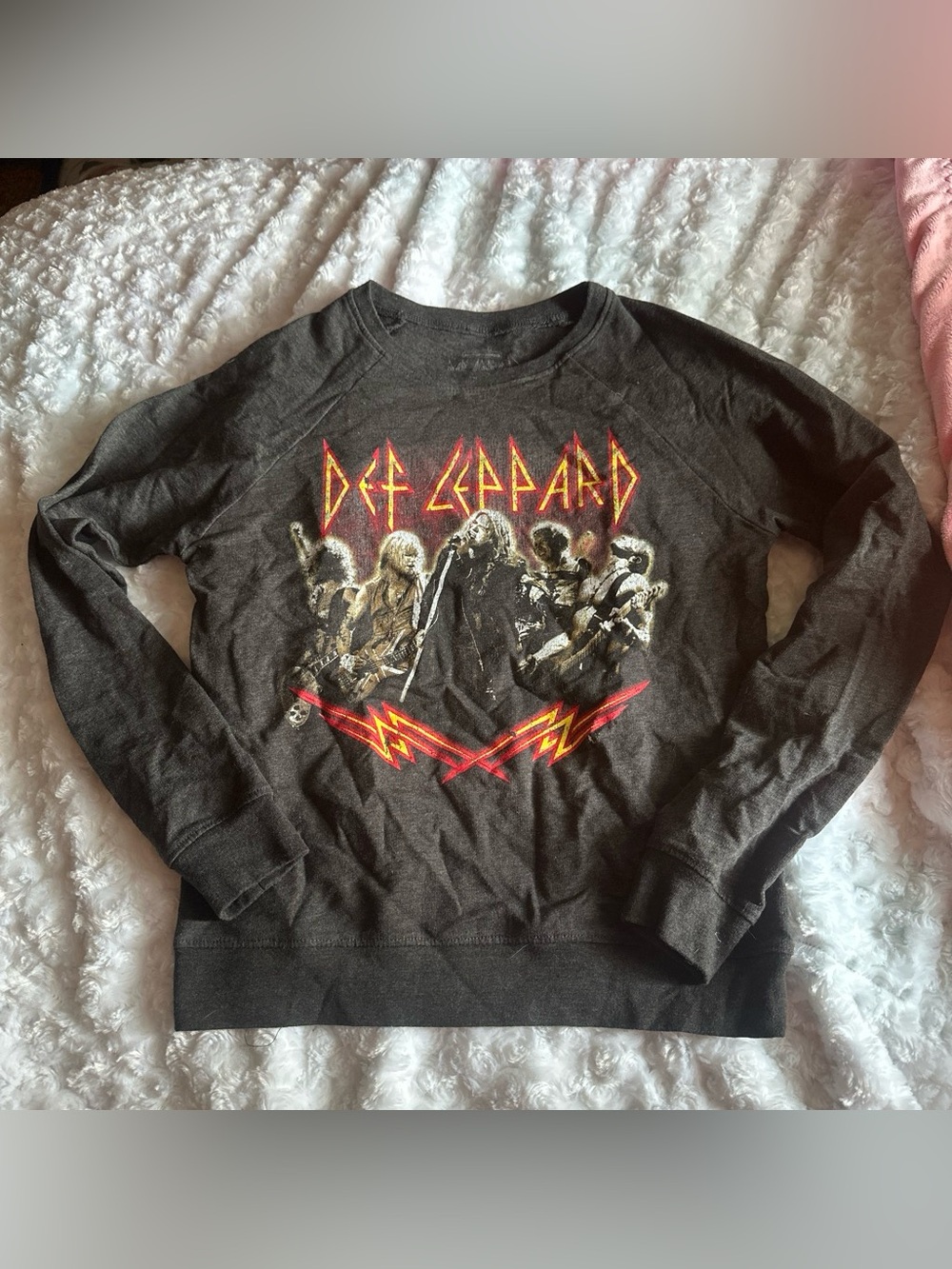 Def Leppard Black Graphic Crewneck Sweater